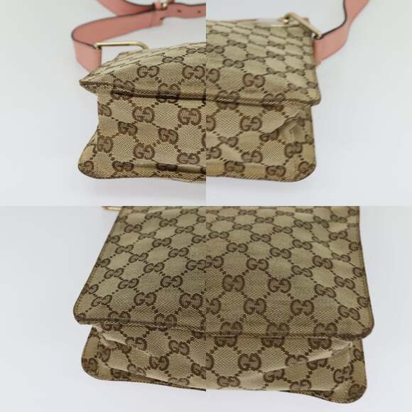 GUCCI GG Canvas Shoulder Bag Beige Gold - Picture 10 of 12